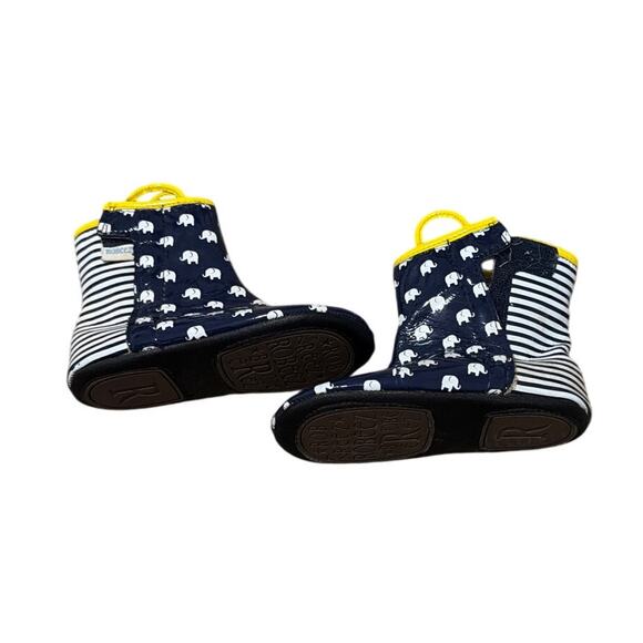 Robeez Sandor Elephant Print Baby Rain Booties Boots Baby Size 6 - Picture 2 of 6